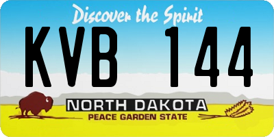 ND license plate KVB144