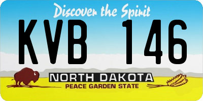 ND license plate KVB146