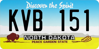 ND license plate KVB151