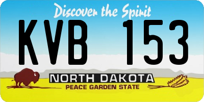 ND license plate KVB153