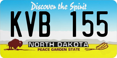 ND license plate KVB155