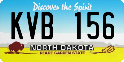 ND license plate KVB156