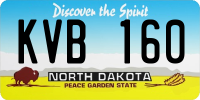 ND license plate KVB160