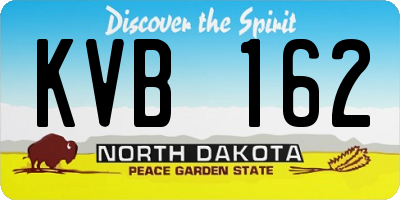 ND license plate KVB162