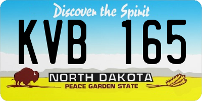ND license plate KVB165