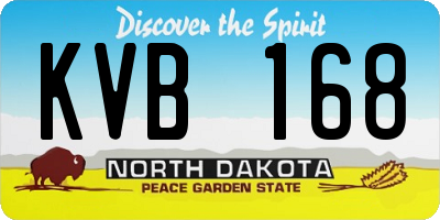 ND license plate KVB168