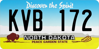 ND license plate KVB172