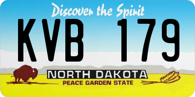 ND license plate KVB179