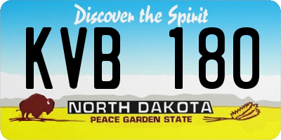 ND license plate KVB180