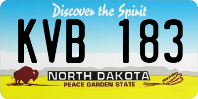 ND license plate KVB183