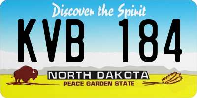 ND license plate KVB184