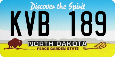ND license plate KVB189
