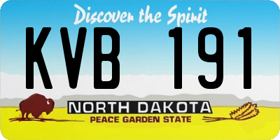 ND license plate KVB191