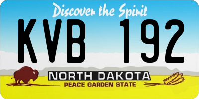ND license plate KVB192