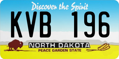 ND license plate KVB196