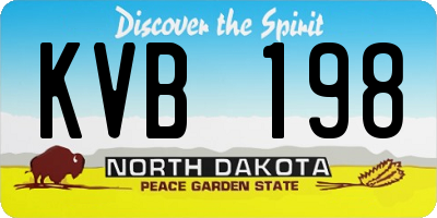 ND license plate KVB198