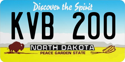 ND license plate KVB200