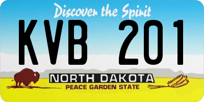 ND license plate KVB201
