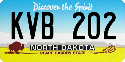 ND license plate KVB202