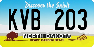 ND license plate KVB203