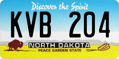 ND license plate KVB204