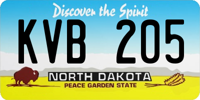 ND license plate KVB205