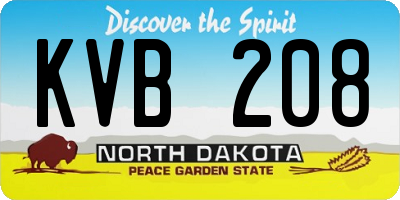 ND license plate KVB208