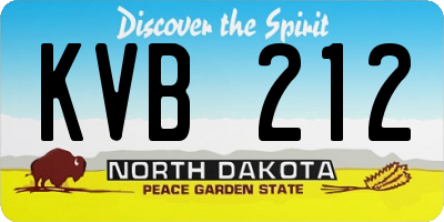 ND license plate KVB212