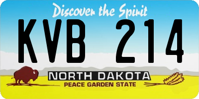 ND license plate KVB214