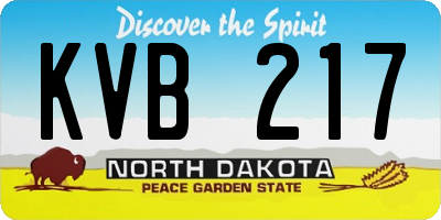 ND license plate KVB217