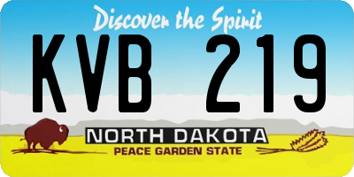 ND license plate KVB219