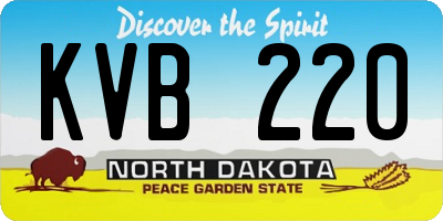 ND license plate KVB220