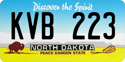 ND license plate KVB223