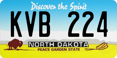 ND license plate KVB224