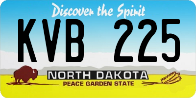 ND license plate KVB225