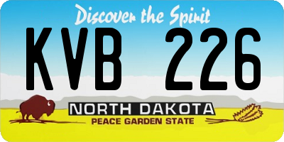 ND license plate KVB226
