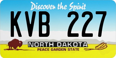 ND license plate KVB227