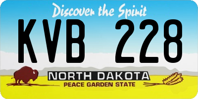 ND license plate KVB228