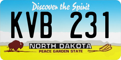 ND license plate KVB231