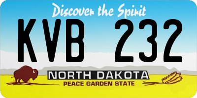 ND license plate KVB232