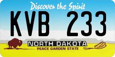 ND license plate KVB233