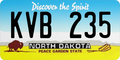 ND license plate KVB235