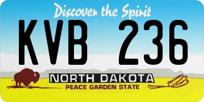 ND license plate KVB236