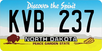 ND license plate KVB237