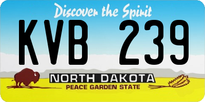 ND license plate KVB239