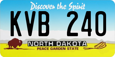 ND license plate KVB240