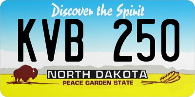 ND license plate KVB250