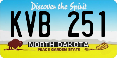 ND license plate KVB251