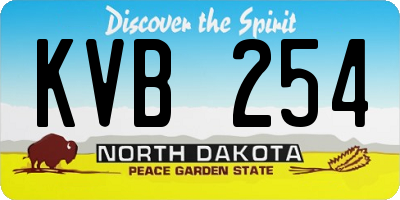 ND license plate KVB254
