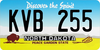 ND license plate KVB255